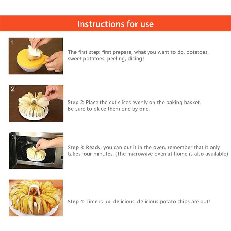 3 komada niskokaloričnih alata za rezanje čipsa Domaći aparat za mikrovalnu pećnicu Stroj za izradu zdravog svježeg čipsa Plastični