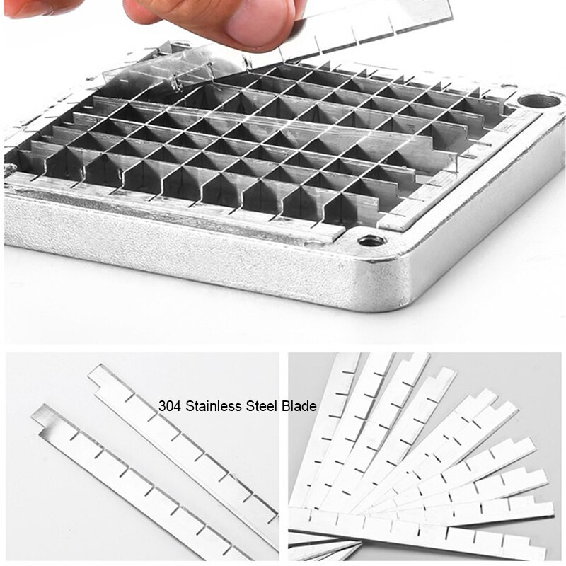 Besplatna dostava Rezači za pomfrit od nehrđajućeg čelika + 3 oštrice veličine, rezač za pomfrit, dijelovi rezača za pomfrit Brza dostava