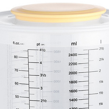Πλαστικά κύπελλα μέτρησης ουγγιάς και κανάτα ανάμειξης για ψήσιμο με καπάκι Υγρό δοσομετρικές κανάτες/βάζο σε ml με προστατευτικό πιτσιλίσματος CNIM Hot