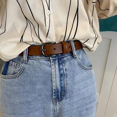 Ženski remen od eko kože sa metalnom kopčom, čist model