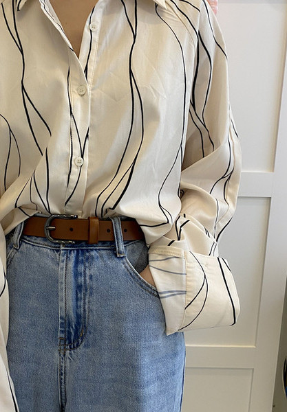 Ženski remen od eko kože sa metalnom kopčom, čist model