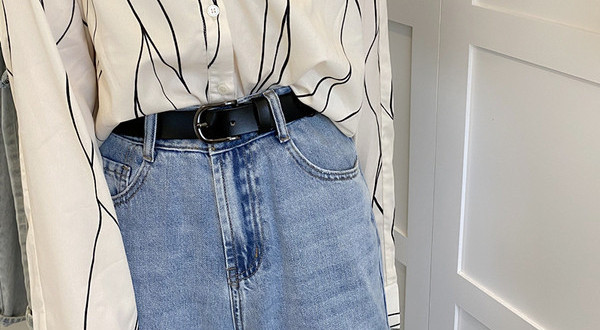 Ženski remen od eko kože sa metalnom kopčom, čist model