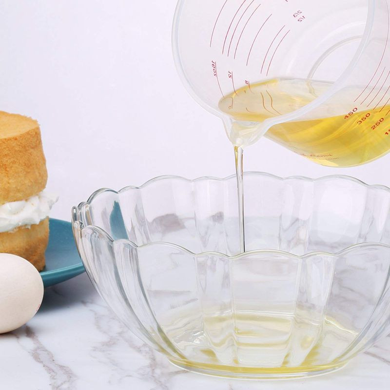 Set plastičnih mjernih vrčeva od 3 komada, velike mjerne čaše s 4 šalice, 2 šalice i 1 šalicom bez BPA s ručkom pod kutom Essential Kitche