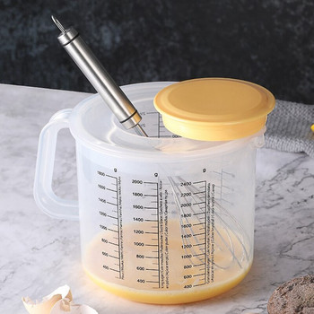 Пластмасови мерителни чаши за унции и кана за смесване за печене с капак Кани/буркан за измерване на течности в ml с предпазител срещу пръски