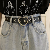 Ženski kožni remen sa kopčom u obliku srca