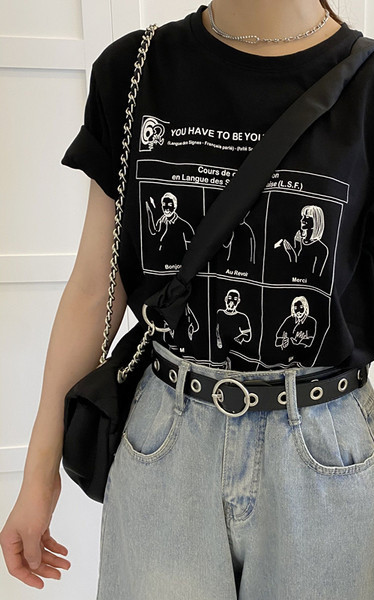 Ženski kožni remen sa okruglom kopčom novi model