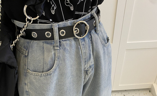 Ženski kožni remen sa okruglom kopčom novi model