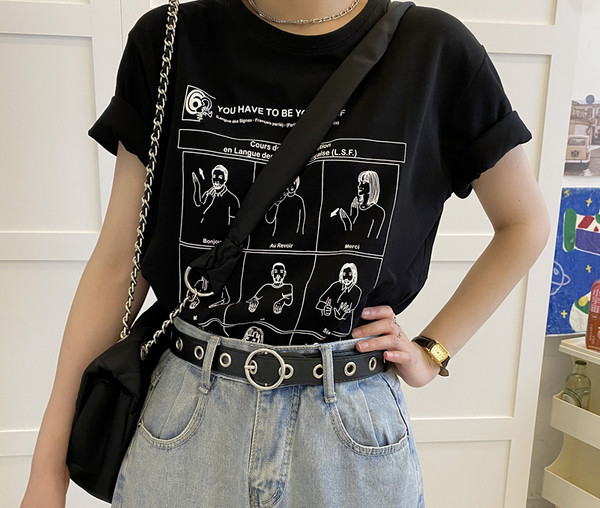 Ženski kožni remen sa okruglom kopčom novi model