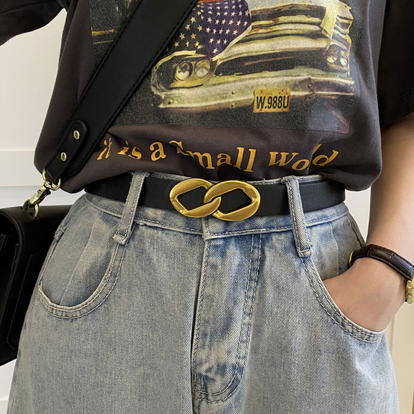 Novi model ženskog kožnog remena u crno-braon boji