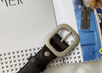 Ženski remen sa kopčom - crna i smeđa boja