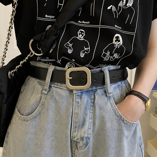 Ženski remen sa kopčom - crna i smeđa boja