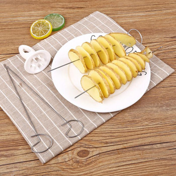 HOT SELL 3 String Rotate Potato Slicer από ανοξείδωτο ατσάλι +Plastic Twisted Potato Slice Cutter Spiral DIY Εγχειρίδιο Δημιουργικό