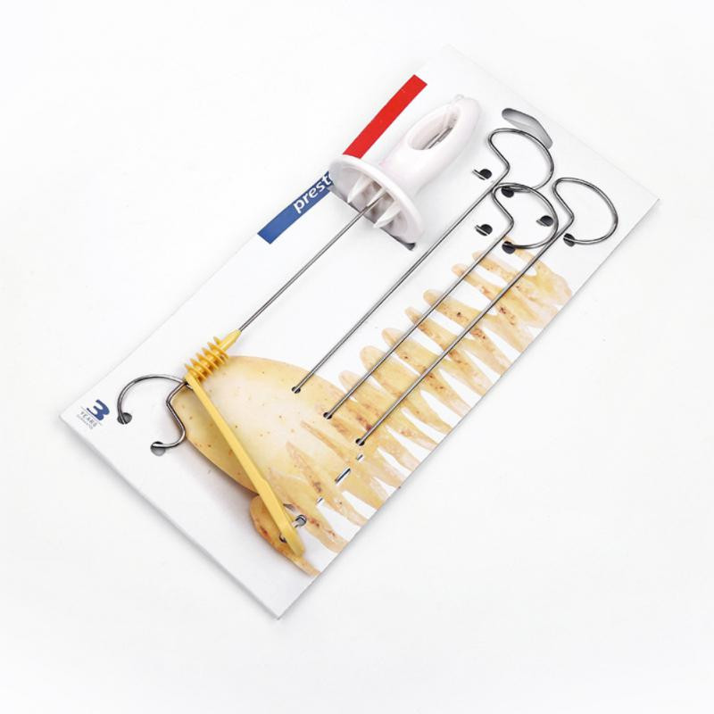 VRUĆA PRODAJA Rotirajući rezač krumpira s 3 žice od nehrđajućeg čelika + plastični upleteni rezač krumpira spiralni DIY ručni kreativni