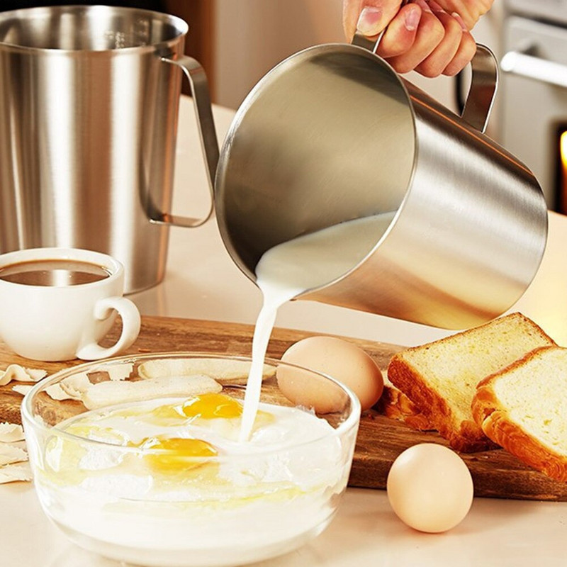 Mjerna posuda od nehrđajućeg čelika Vrč za pjenjenje mlijeka s vagom Kuhinjska mjerna šalica za pečenje u kuhinji velikog kapaciteta za kavu i mlijeko