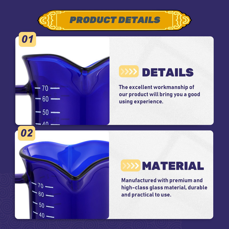 Mjerna čašica Stakleni vrč Šalica za espresso kave Šolja za kremu mama Mugbeakerclear Izljev za mjerenje Vrč Za točenje umaka Izljevi za vagu