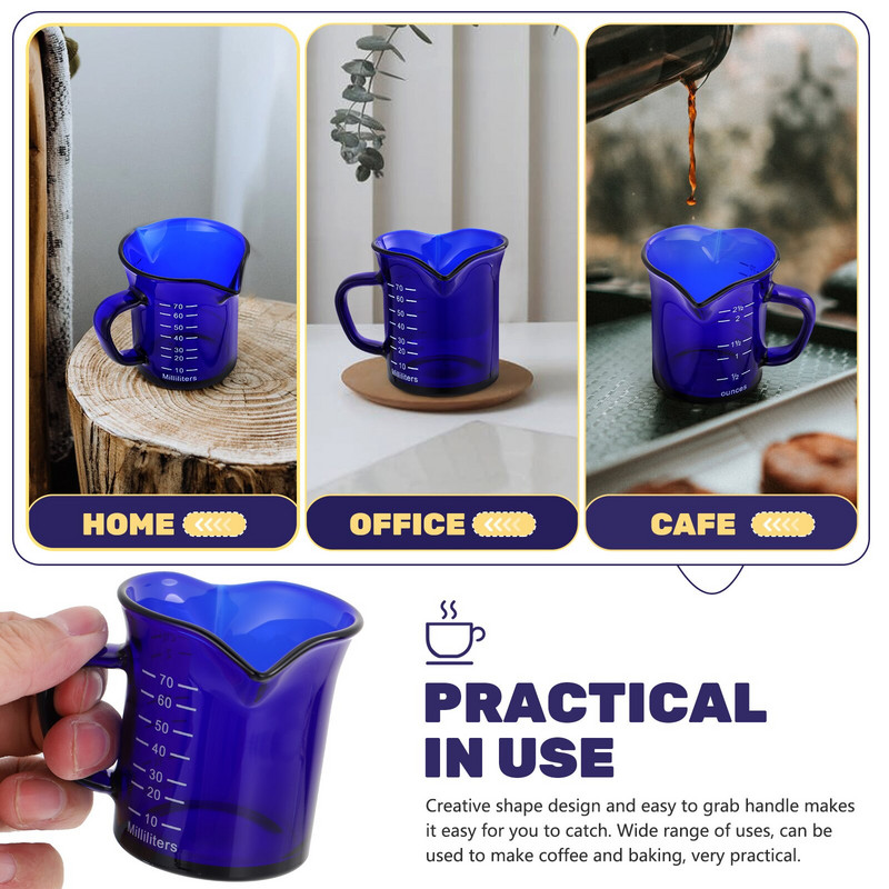 Mjerna čašica Stakleni vrč Šalica za espresso kave Šolja za kremu Mama Mugbeaker Tekućina Prozirna mjera Izljev Vrč Umak Vaga za točenje