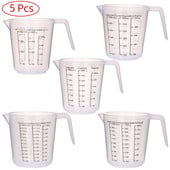 Kuhinjski organizator od 5 komada Graduirana čaša za pečenje Plastične čaše za pohranu koje se mogu složiti Mjerne čaše Izljev Mjerni vrčevi za tekućinu u prahu