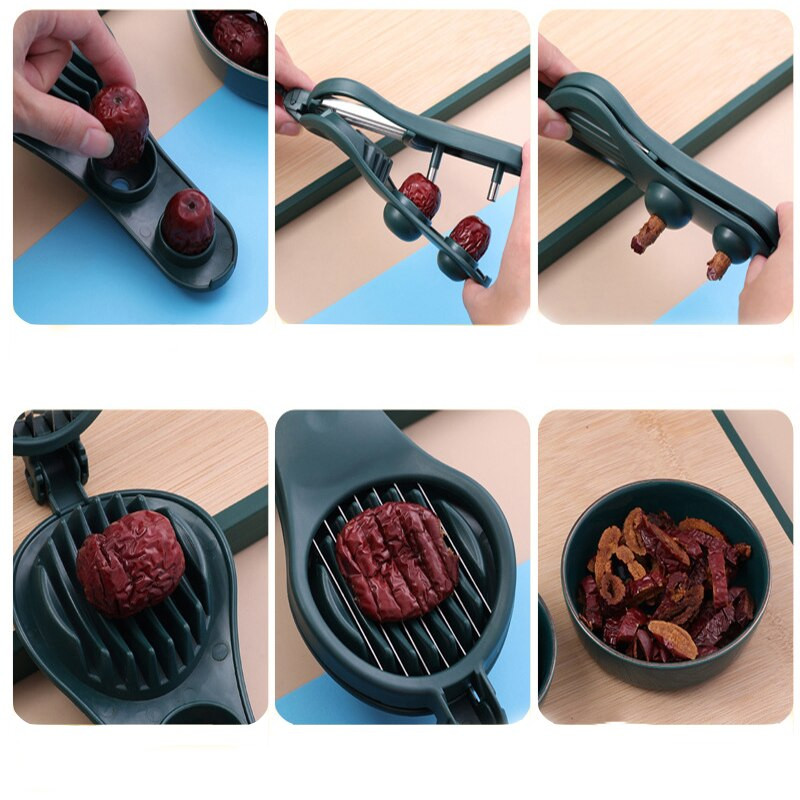 Virtuvės prietaisai Daugiafunkcis vaisių pjaustytuvas Patogus vyšnių ir raudonųjų datulių šerdis, naujoviški indai, braškių pjaustyklė
