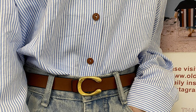 ženski remen od umjetne kože - crne i smeđe boje