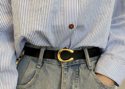 ženski remen od umjetne kože - crne i smeđe boje