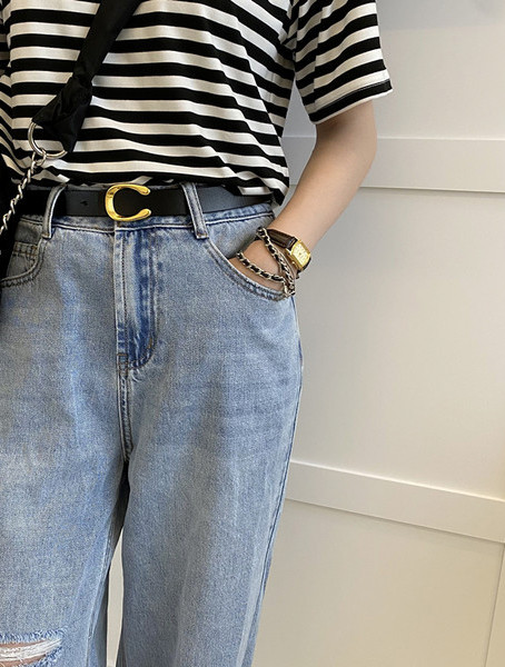 ženski remen od umjetne kože - crne i smeđe boje