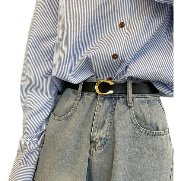 ženski remen od umjetne kože - crne i smeđe boje