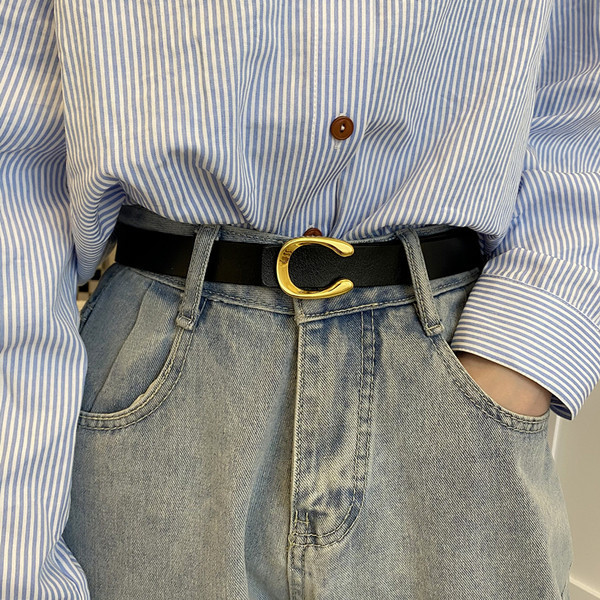 ženski remen od umjetne kože - crne i smeđe boje