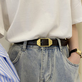 Pudingas ir vasara ~ Small Ins Wind ir Korean Wind Belt retro senas sagtis minkštas diržas Studentiškas moteriškas džinsas