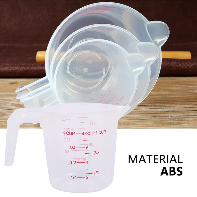 250/500/1000ML plastična mjerna posuda vrč izljevna površina Potrepštine za kuhinjske alate Kvalitetna šalica Graduated Quality Kuhinjski alati