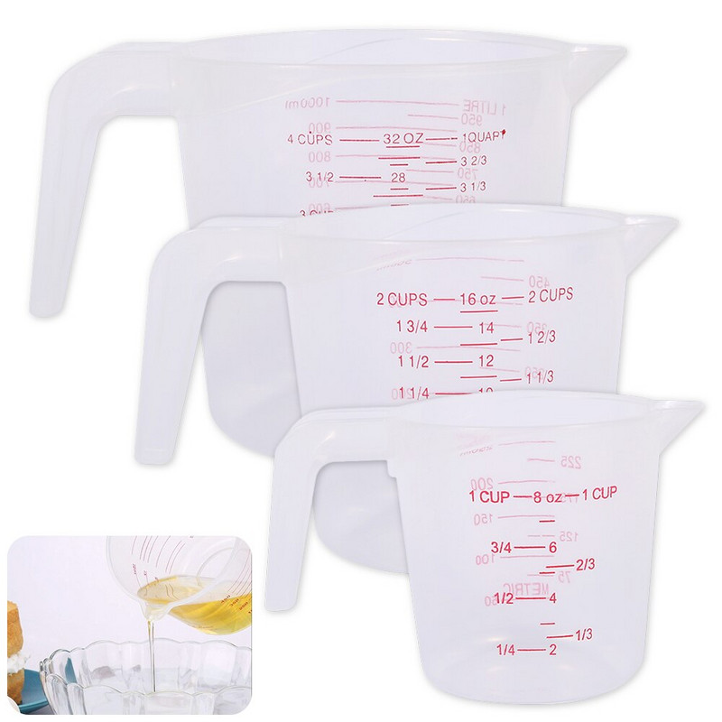 250/500/1000ML plastična mjerna posuda vrč izljevna površina Potrepštine za kuhinjske alate Kvalitetna šalica Graduated Quality Kuhinjski alati