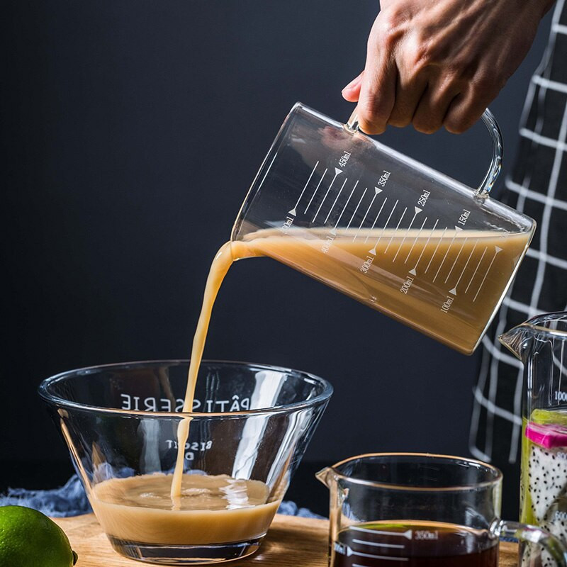 350/500/1000 ml Mjerna posuda otporna na toplinu sa vagom za pečenje Čaša Mjerni vrč za prozirnu tekućinu Mlijeko Voda Posuda za mikrovalnu pećnicu