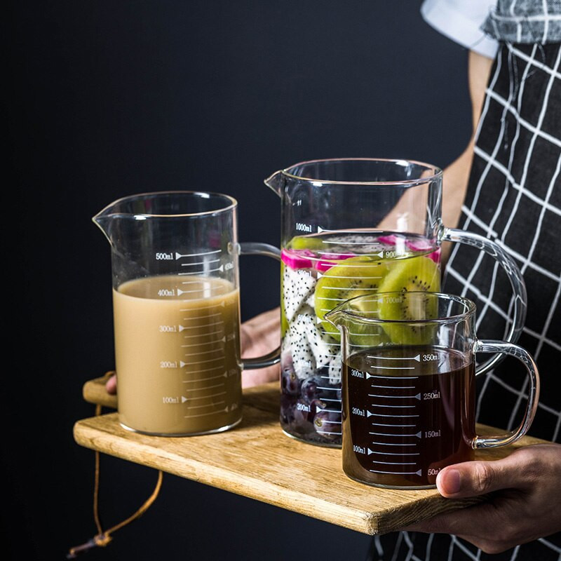 350/500/1000 ml Mjerna posuda otporna na toplinu sa vagom za pečenje Čaša Mjerni vrč za prozirnu tekućinu Mlijeko Voda Posuda za mikrovalnu pećnicu