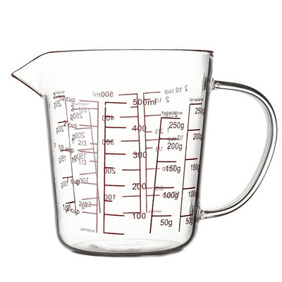 Kuhinjska staklena mjerna čaša Vrč s vagom Staklena čaša otporna na toplinu Vaga za kremu Šalica mjerni vrč Šalica za mlijeko Kuhinjski dodaci