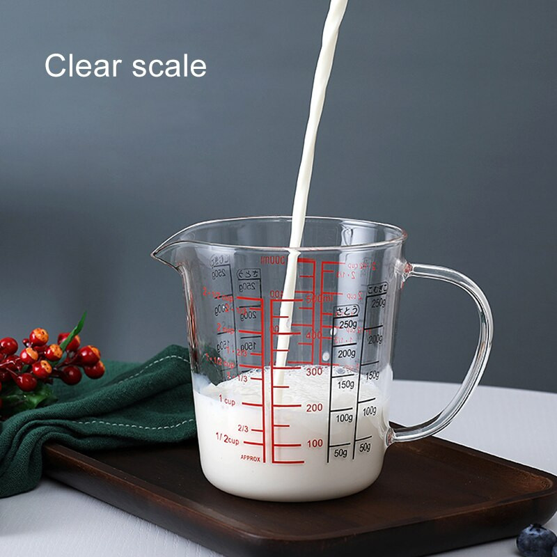 Kuhinjska staklena mjerna čaša Vrč s vagom Staklena čaša otporna na toplinu Vaga za kremu Šalica mjerni vrč Šalica za mlijeko Kuhinjski dodaci