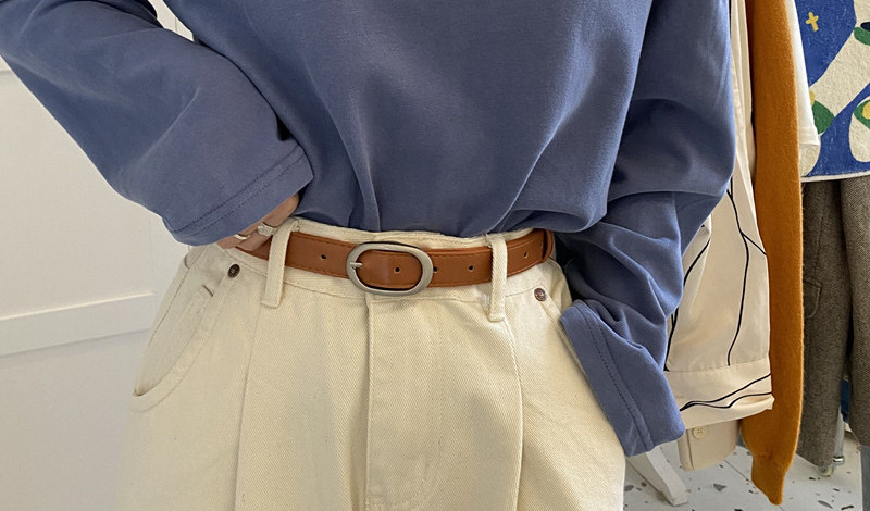 Ženski casual remen od eko kože sa metalnom kopčom