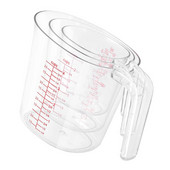 Mjerne čaše od 3 komada Mjerni vrčevi koji se mogu složiti Plastična ručka Kuhinjska mjerna posuda s graduiranom