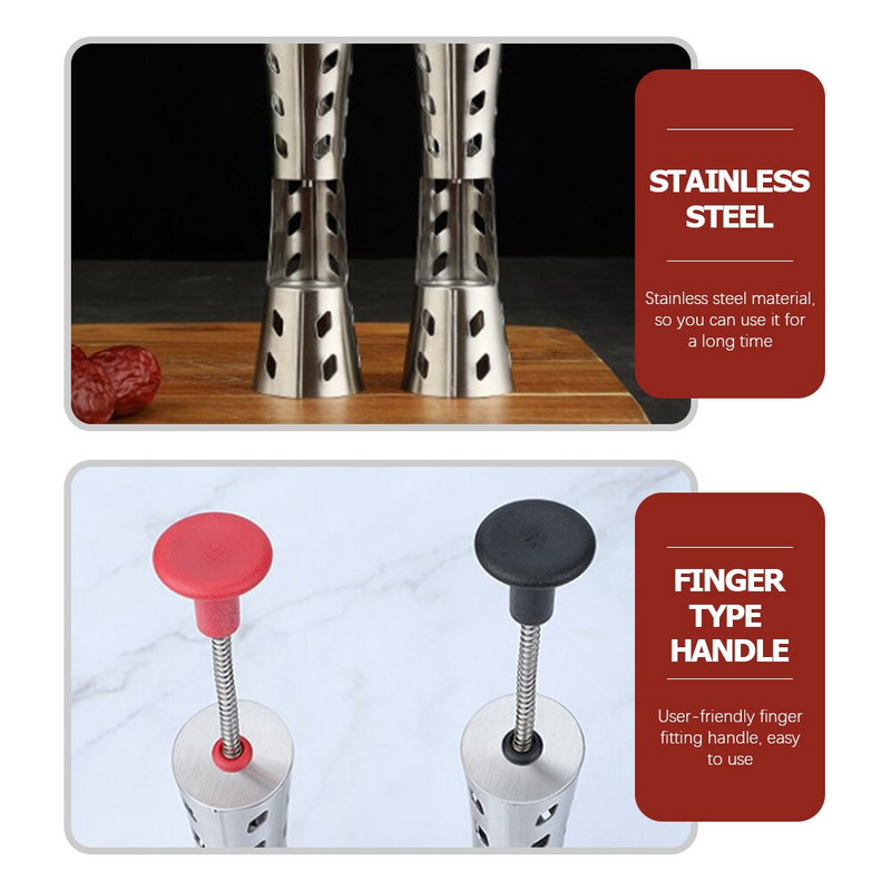 Pitter Removert Tool Vaisių šerdies šerdis alyvuogių raudonos datos Jujube datos virtuvės šalinimo rinkinys Pitting Chomper Depitter Depiter