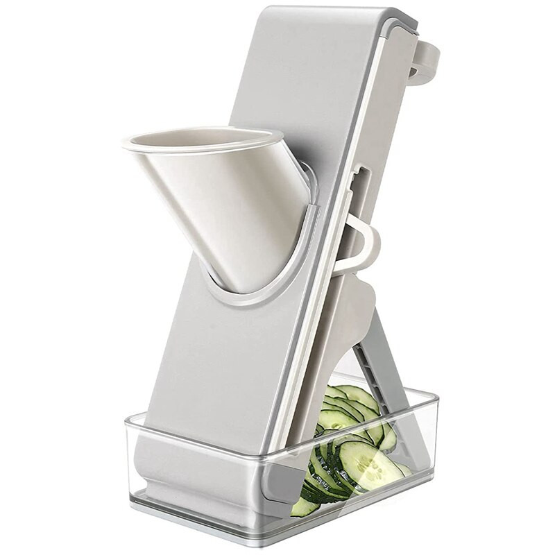 Virtuvinis daržovių pjaustytuvas su keičiamais peiliukais, daržovių smulkintuvas 4 česnako morkų bulvių pomidorų pjaustymo režimai