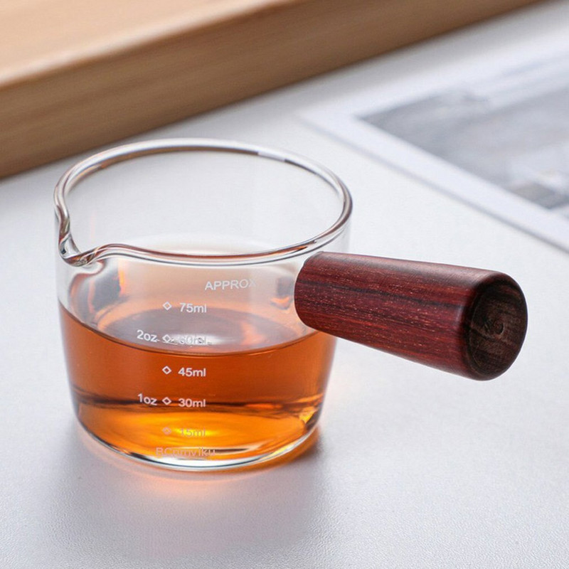 Staklena mjerna šalica za espresso, otporna na toplinu, stakleni vrč za mlijeko s dvostrukim/jednim grlom i ručkom, staklena vaga, šalice za mjerenje