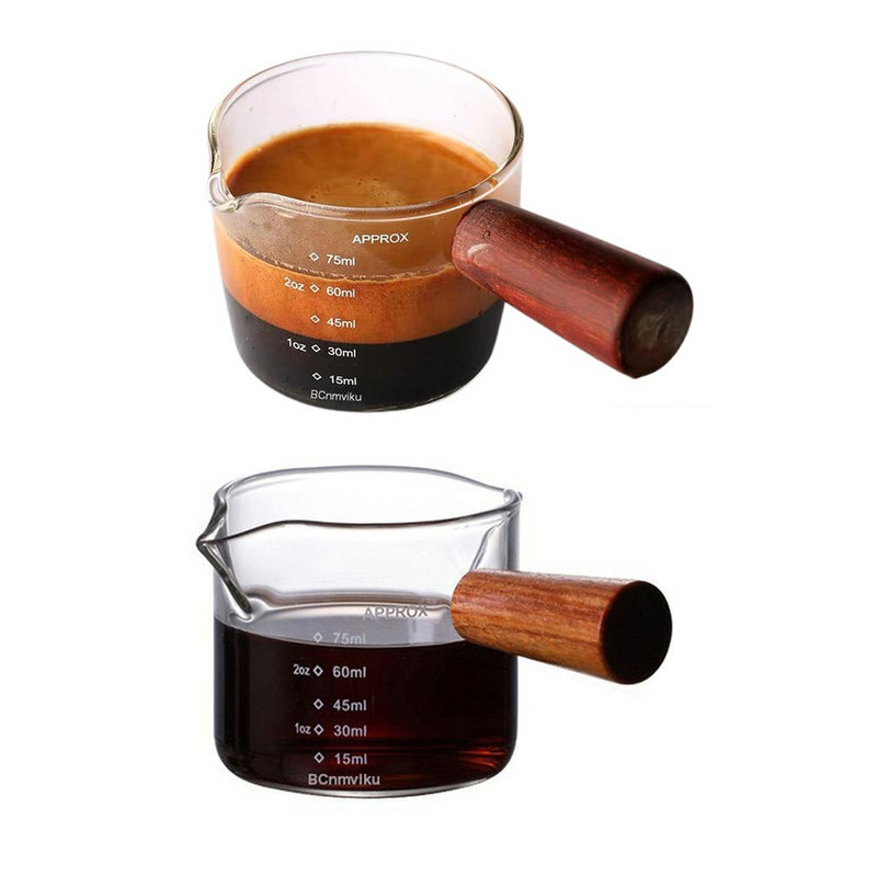 Staklena mjerna šalica za espresso, otporna na toplinu, stakleni vrč za mlijeko s dvostrukim/jednim grlom i ručkom, staklena vaga, šalice za mjerenje