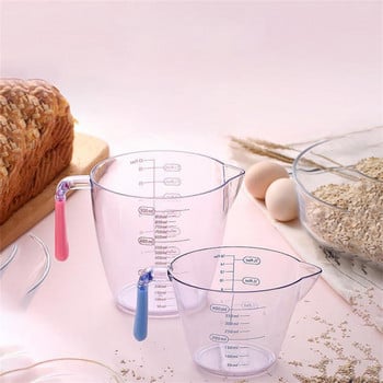 3 бр./компл. Пластмасова мерителна чаша Дигитална кана за измерване на торта със силиконова неплъзгаща се дръжка Прозрачна чаша за печене Мляко Чай Мляко