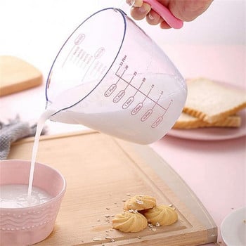 3 τμχ/σετ Πλαστικό κύπελλο μέτρησης Ψηφιακή κανάτα μετρήσεων κέικ με αντιολισθητική λαβή σιλικόνης Διαφανές φλιτζάνι γάλακτος ψησίματος τσαγιού γάλακτος