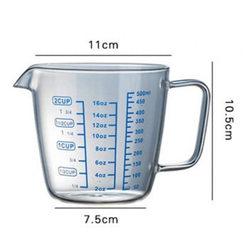 250 мл/500 мл топлоустойчива стъклена мерителна чаша Везна за мляко Кана за мярка за микровълнова печка Кухненски принадлежности Аксесоари на едро