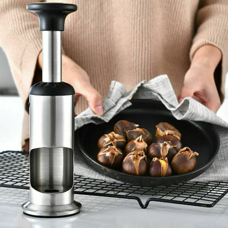 Nerūdijančio plieno rankinis kaštonų atidarytuvas Spragtuko žievelės kaštonų žievelės artefaktas Neslystantis kaštonų skustuvas Virtuvės įrankių priedas