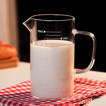 350/500 мл стъклена мерителна чаша Чаша за градуирано мляко Стъклена чаша Кана за измерване на течности с везна Кухненски инструменти за измерване