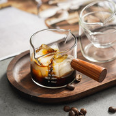 JINYOUJIA čaša za espresso, dvostruki izljev, staklena mjerna šalica, ručka otporna na toplinu, prozirna ljestvica, vrč za mjerenje kave i mlijeka