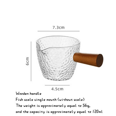 Japanska drvena ručka Staklena šalica za mlijeko Kava i šalica za mlijeko Vrč za mlijeko Mini vaga Šalica za sok Staklena šalica za kavu Kuhinjski pribor