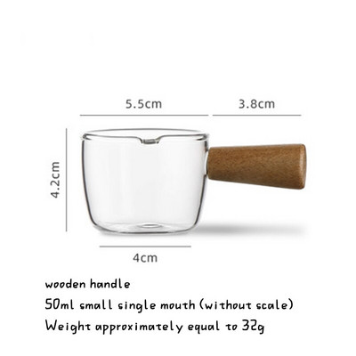 Japanska drvena ručka Staklena šalica za mlijeko Kava i šalica za mlijeko Vrč za mlijeko Mini vaga Šalica za sok Staklena šalica za kavu Kuhinjski pribor