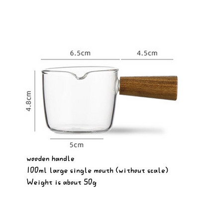 Japanska drvena ručka Staklena šalica za mlijeko Kava i šalica za mlijeko Vrč za mlijeko Mini vaga Šalica za sok Staklena šalica za kavu Kuhinjski pribor