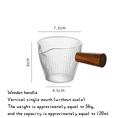 Japanska drvena ručka Staklena šalica za mlijeko Kava i šalica za mlijeko Vrč za mlijeko Mini vaga Šalica za sok Staklena šalica za kavu Kuhinjski pribor